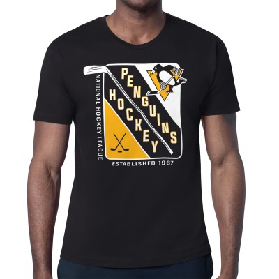 Pittsburgh Penguins Starter Black Shield Graphic T-Shirt
