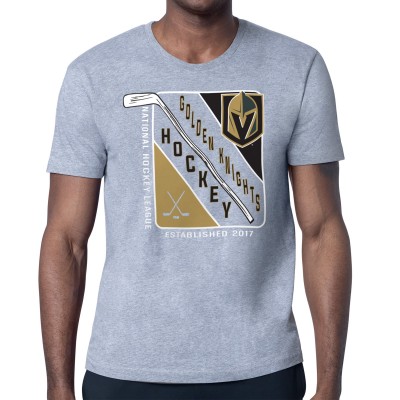 Vegas Golden Knights Starter Heather Gray Shield Graphic T-Shirt