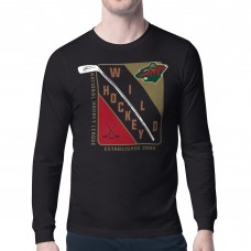 Футболка Minnesota Wild Starter Black Shield Long Sleeve Graphic