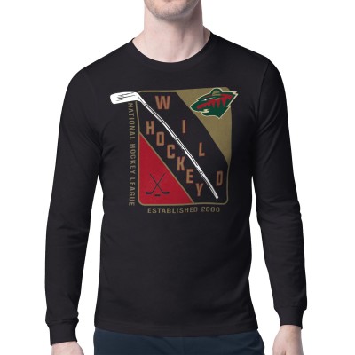 Футболка Minnesota Wild Starter Black Shield Long Sleeve Graphic