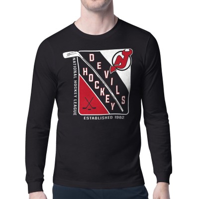 Футболка с длинным рукавом New Jersey Devils Starter Shield Graphic - Black