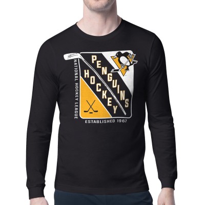 Футболка Pittsburgh Penguins Starter Black Shield Long Sleeve Graphic