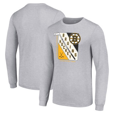 Футболка с длинным рукавом Boston Bruins Starter Shield Graphic - Heather Gray