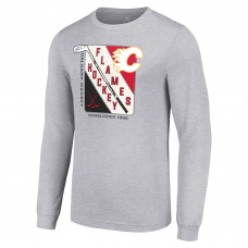 Футболка с длинным рукавом Calgary Flames Starter Shield Graphic - Heather Gray
