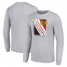 Футболка с длинным рукавом Chicago Blackhawks Starter Shield Graphic - Heather Gray