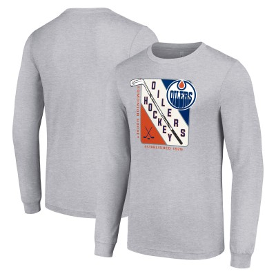 Футболка с длинным рукавом Edmonton Oilers Starter Shield Graphic - Heather Gray