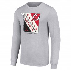 Футболка с длинным рукавом New Jersey Devils Starter Shield Graphic - Heather Gray