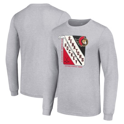 Футболка с длинным рукавом Ottawa Senators Starter Shield Graphic - Heather Gray
