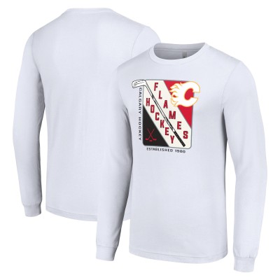 Футболка с длинным рукавом Calgary Flames Starter Shield Graphic - White