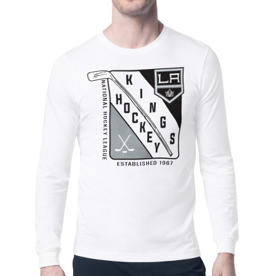 Los Angeles Kings Starter White Shield Long Sleeve Graphic T-Shirt