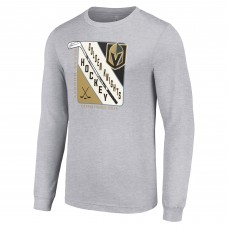 Футболка с длинным рукавом Vegas Golden Knights Starter Shield Graphic - Heather Gray