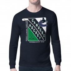 Vancouver Canucks Starter Navy Shield Long Sleeve Graphic T-Shirt