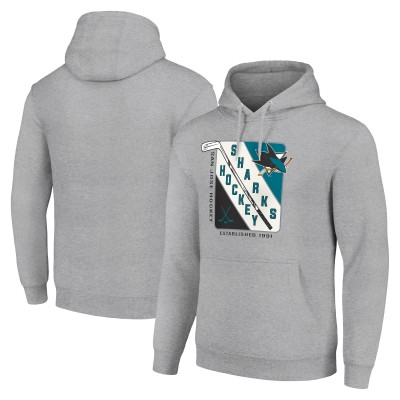Толстовка San Jose Sharks Starter Shield Logo - Heather Gray