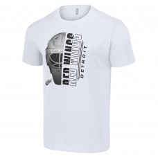 Detroit Red Wings Starter White Half Helmet Logo T-Shirt
