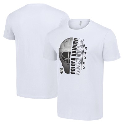 Vegas Golden Knights Starter White Half Helmet Logo T-Shirt