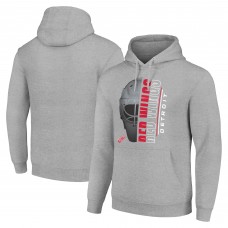 Detroit Red Wings Starter Heather Gray Half Helmet Fleece Pullover Hoodie