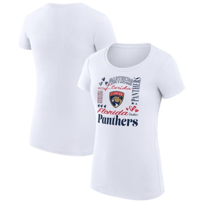 Женская футболка Florida Panthers G-III 4Her by Carl Banks White Super-Slim Fit Lightweight Collage Team Graphic