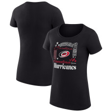 Женская Футболка Carolina Hurricanes G-III 4Her by Carl Banks Black Super-Slim Fit Lightweight Collage Team Graphic