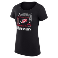 Женская Футболка Carolina Hurricanes G-III 4Her by Carl Banks Black Super-Slim Fit Lightweight Collage Team Graphic
