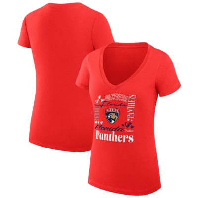 Женская футболка Florida Panthers G-III 4Her by Carl Banks Red Super-Slim Fit Lightweight Collage Team Graphic