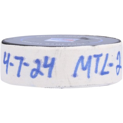 Шайба Шайба Alex Newhook Montreal Canadiens Fanatics Authentic Game-Used Goal vs. New York Rangers on April 7, 2024