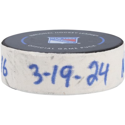 Шайба Шайба Alexis Lafreniere New York Rangers Fanatics Authentic Game-Used Goal vs. Winnipeg Jets on March 19, 2024