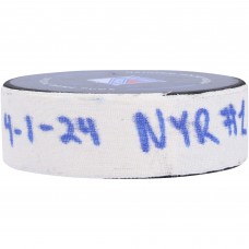 Шайба Kaapo Kakko New York Rangers Authentic Game-Used vs. Pittsburgh Penguins on April 1, 2024