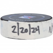 Шайба Kaapo Kakko New York Rangers Authentic Game-Used vs. Dallas Stars on February 20, 2024
