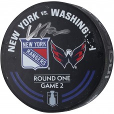 Adam Fox New York Rangers Autographed Fanatics Authentic Practice-Used Warm-Up Puck from Game 2 of the First Round During the 2024 Stanley Cup Playoffs vs. Washington Capitals Adam Fox New York Rangers Autographed Fanatics Authentic Practice-Used Warm-Up Puck from Game 2 of the First Round During the 2024 Stanley Cup Playoffs vs. Washington Capitals