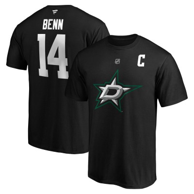 Футболка Jamie Benn Dallas Stars Fanatics Authentic Stack Name & Number - Black