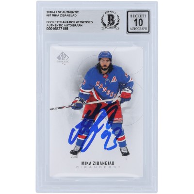 Mika Zibanejad New York Rangers Autographed 2020-21 Upper Deck SP Authentic #87 Beckett Fanatics Witnessed Authenticated 10 Card