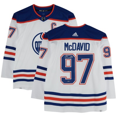 Connor McDavid Edmonton Oilers Autographed White adidas Authentic Jersey - Upper Deck