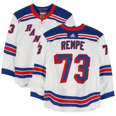 Matt Rempe New York Rangers Fanatics Authentic Game-Used #73 White adidas Jersey Worn During the Second Round of the 2024 Stanley Cup Playoffs vs. Carolina Hurricanes