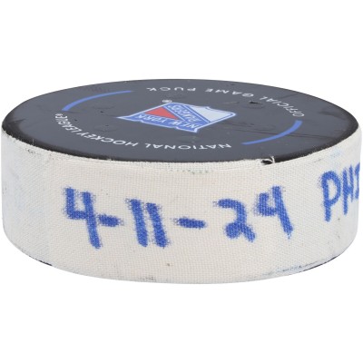 Шайба Шайба Bobby Brink Philadelphia Flyers Fanatics Authentic Game-Used Goal vs. New York Rangers on April 11, 2024