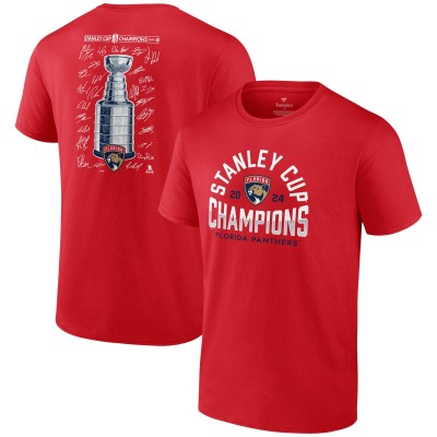 Футболка Florida Panthers 2024 Stanley Cup Champions Signature Roster - Red