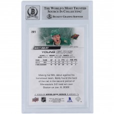 Matthew Boldy Minnesota Wild Autographed 2022-23 Upper Deck Series 1 Young Guns #201 Beckett Fanatics Witnessed Authenticated 9/10 Rookie Card