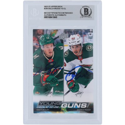Matthew Boldy & Marco Rossi Minnesota Wild Autographed 2022-23 Upper Deck Series 1 Young Guns Checklist #250 Beckett Fanatics Witnessed Authenticated Rookie Card