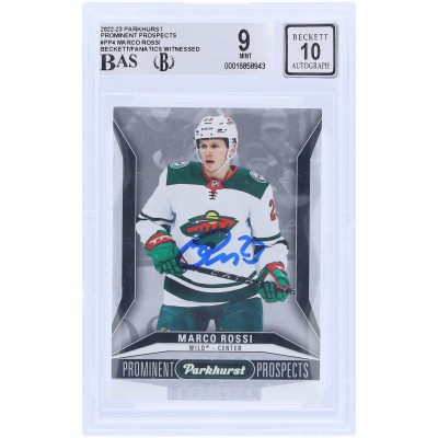 Marco Rossi Minnesota Wild Autographed 2022-23 Upper Deck Parkhurst Prominent Prospects #PP-4 Beckett Fanatics Witnessed Authenticated 9/10 Rookie Card
