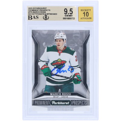 Marco Rossi Minnesota Wild Autographed 2022-23 Upper Deck Parkhurst Prominent Prospects #PP-4 Beckett Fanatics Witnessed Authenticated 9.5/10 Rookie Card