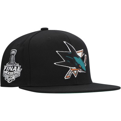 Бейсболка San Jose Sharks Mitchell & Ness Black Core Top Spot