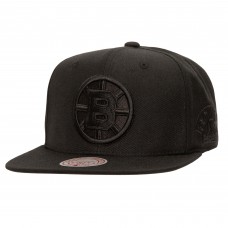 Boston Bruins Mitchell & Ness Black Soul Strike Pearl Tonal Snapback Hat