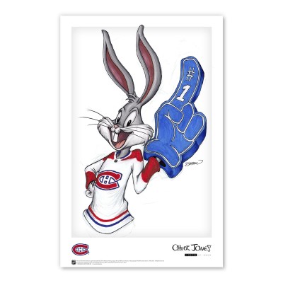 Montreal Canadiens Bugs Bunny 11 x 17 Looney Tunes Poster Print