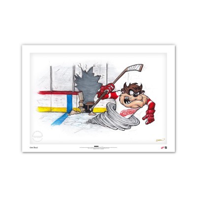 Detroit Red Wings Tasmanian Devil 14 x 20 Looney Tunes Limited Edition Fine Art Print