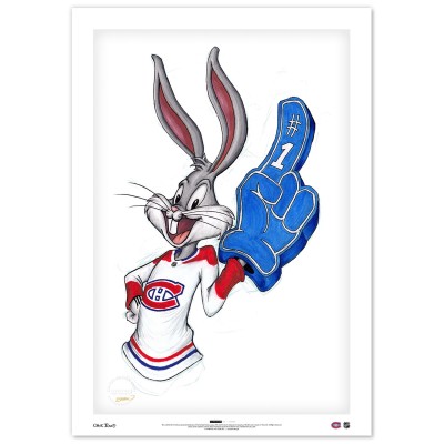 Montreal Canadiens Bugs Bunny 14 x 20 Looney Tunes Limited Edition Fine Art Print