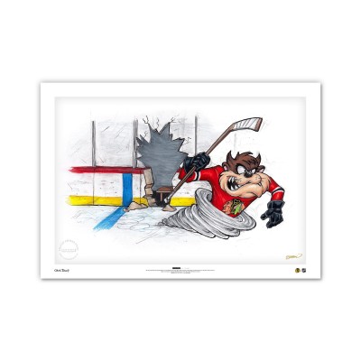 Chicago Blackhawks Tasmanian Devil 24 x 36 Looney Tunes Limited Edition Fine Art Print