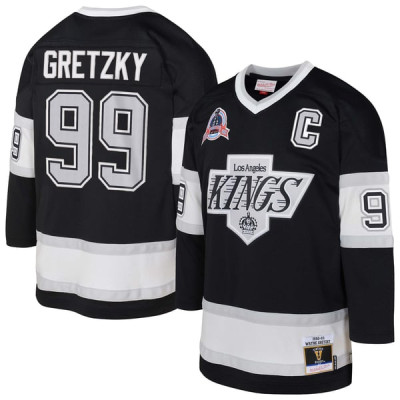 Детская джерси Los Angeles Kings Wayne Gretzky Mitchell & Ness Black 1992/93 Captain Patch Power Play