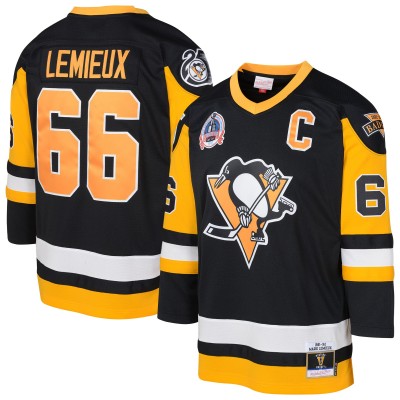 Toddler Pittsburgh Penguins Mario Lemieux Mitchell & Ness Black 1991/92 Blue Line 2.0 Player Jersey