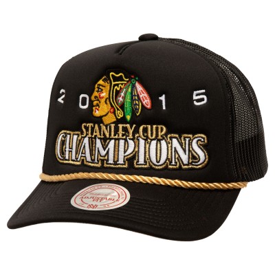 Бейсболка Chicago Blackhawks Mitchell & Ness SOUL Collection Golden Stanley Cup Champions - Black