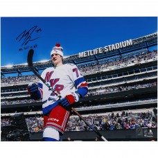 Matt Rempe New York Rangers Autographed Fanatics Authentic 16 x 20 Stadium Series Pregame Photograph with No Quit in NY! Inscription Matt Rempe New York Rangers Autographed Fanatics Authentic 16 x 20 Stadium Series Pregame Photograph with No Quit in NY! Inscription