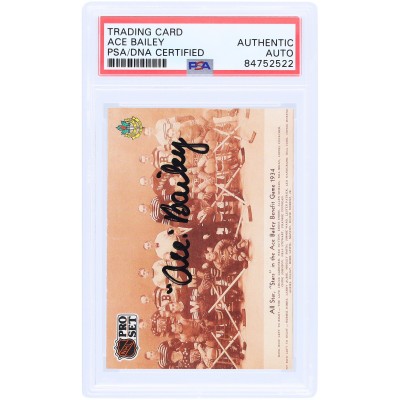 Ace Bailey Toronto Maple Leafs Autographed 1991-92 Pro Set Ace Bailey Benefit Game #335 PSA Authenticated Authentic Card